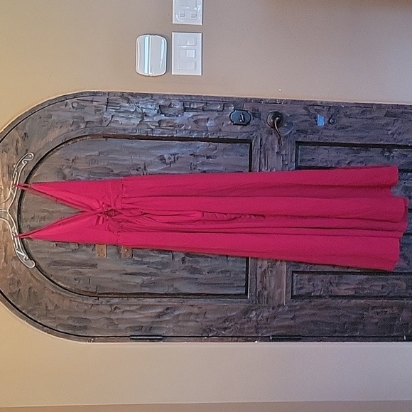 Red, large, deep plunge, low back maxi dress, size large - Picture 2 of 4